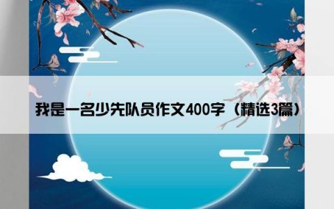 我是一名少先队员作文400字（精选3篇）