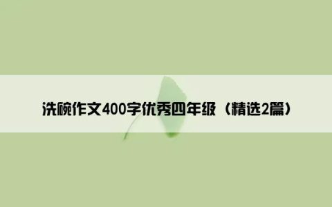 洗碗作文400字优秀四年级（精选2篇）