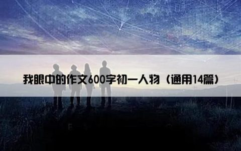 我眼中的作文600字初一人物（通用14篇）