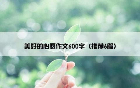 美好的心愿作文600字（推荐6篇）