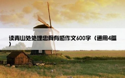 读青山处处埋忠骨有感作文600字（通用4篇）