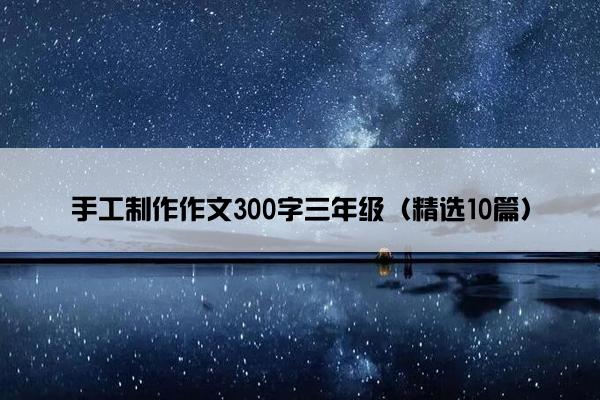 手工制作作文300字三年级（精选10篇）