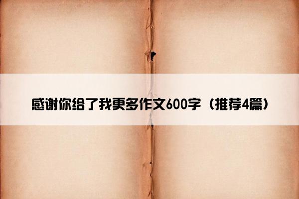 感谢你给了我更多作文600字（推荐4篇）