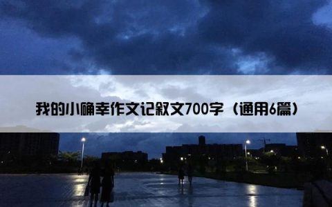 我的小确幸作文记叙文700字（通用6篇）