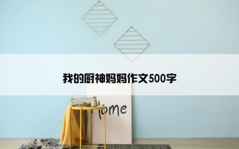 我的厨神妈妈作文500字
