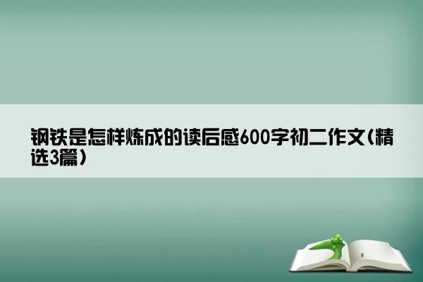 钢铁是怎样炼成的读后感600字初二作文(精选3篇)