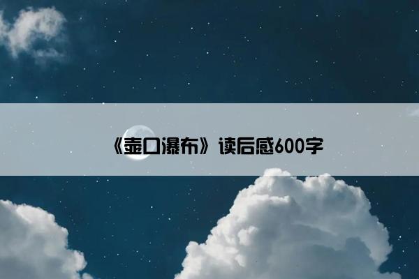 《壶口瀑布》读后感600字