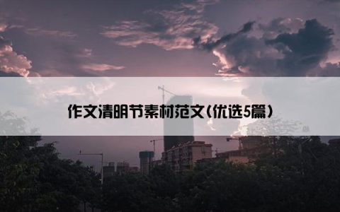 作文清明节素材范文(优选5篇)