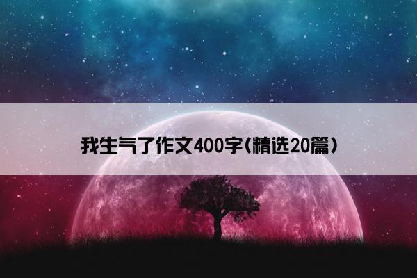 我生气了作文400字(精选20篇)