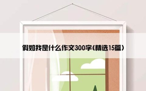 假如我是什么作文300字(精选15篇)