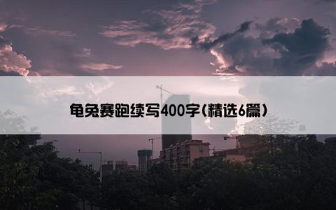龟兔赛跑续写400字(精选6篇)