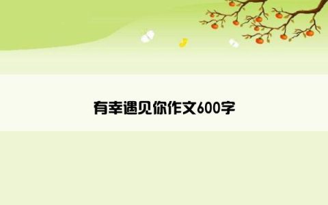 有幸遇见你作文600字