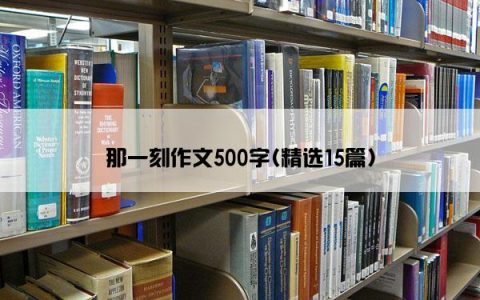 那一刻作文500字(精选15篇)