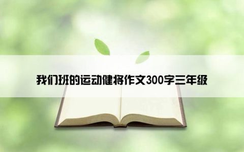 我们班的运动健将作文300字三年级