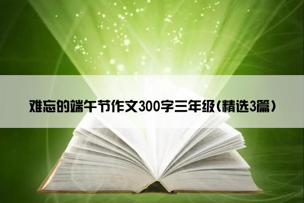 难忘的端午节作文300字三年级(精选3篇)