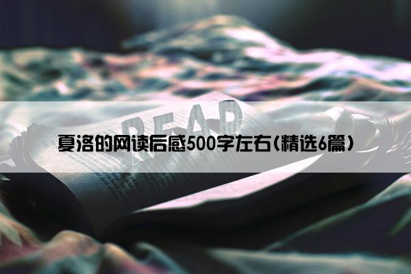 夏洛的网读后感500字左右(精选6篇)