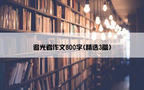 追光者作文800字(精选3篇)