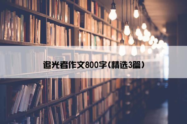 追光者作文800字(精选3篇)