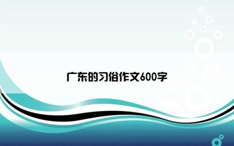 广东的习俗作文600字