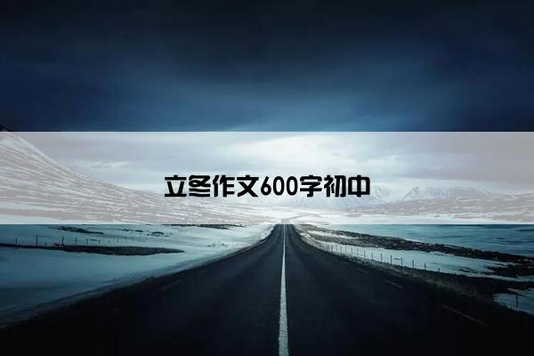 立冬作文600字初中