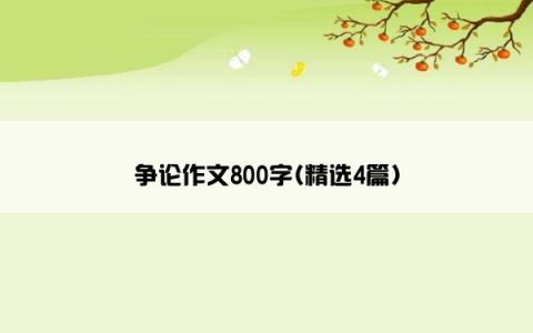 争论作文800字(精选4篇)