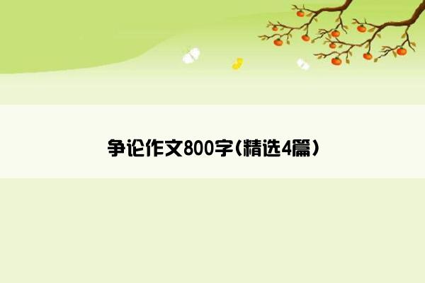 争论作文800字(精选4篇)