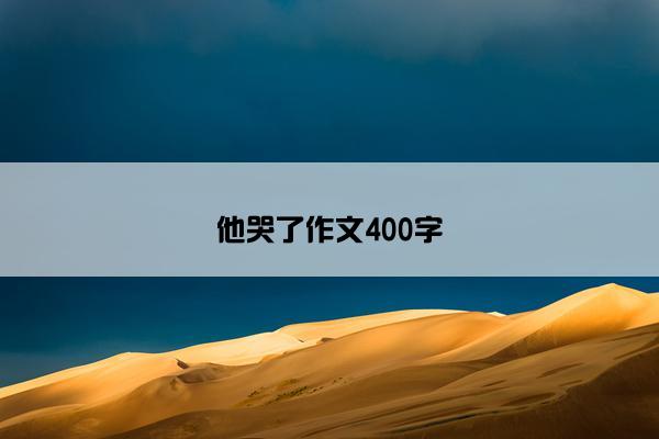 他哭了作文400字