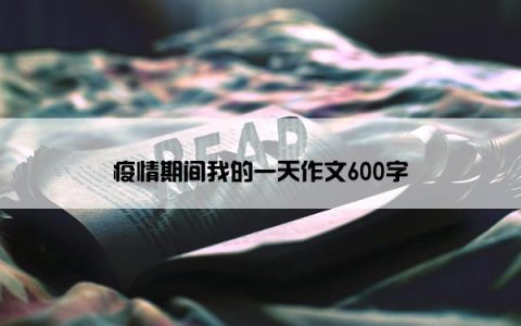疫情期间我的一天作文600字