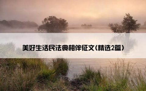 美好生活民法典相伴征文(精选2篇)