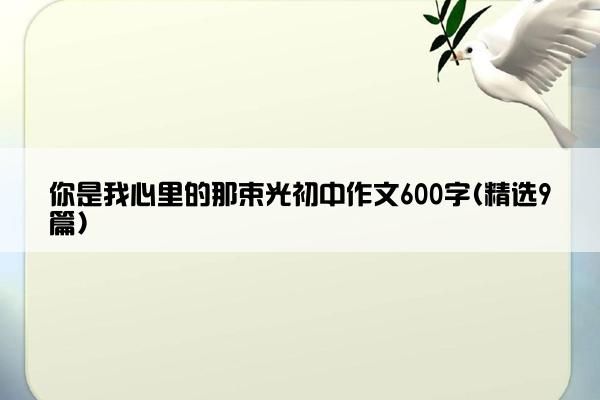 你是我心里的那束光初中作文600字(精选9篇)