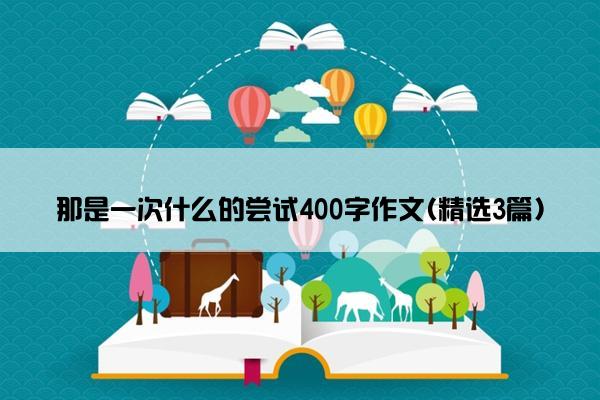 那是一次什么的尝试400字作文(精选3篇)