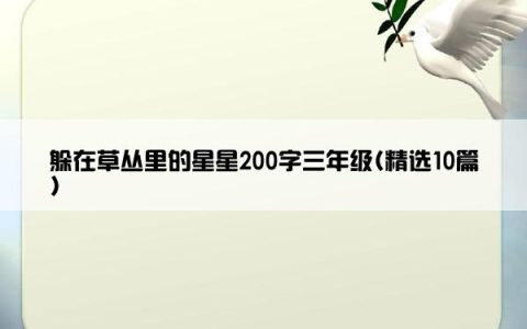 躲在草丛里的星星200字三年级(精选10篇)