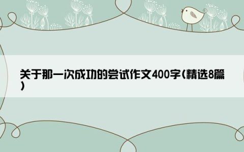关于那一次成功的尝试作文400字(精选8篇)
