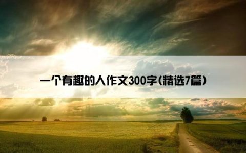 一个有趣的人作文300字(精选7篇)