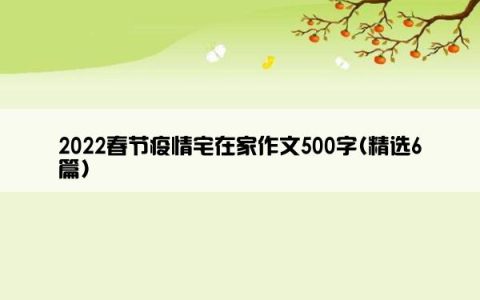2022春节疫情宅在家作文500字(精选6篇)