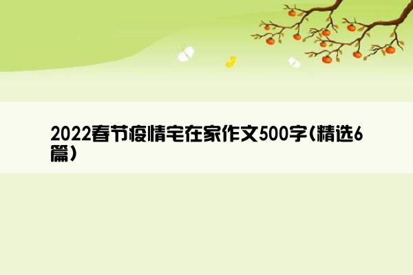 2022春节疫情宅在家作文500字(精选6篇)