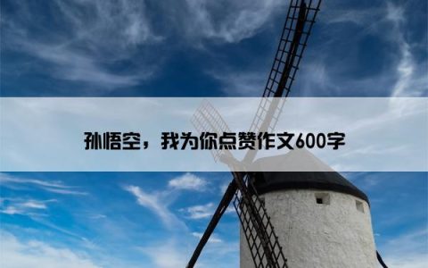 孙悟空，我为你点赞作文600字