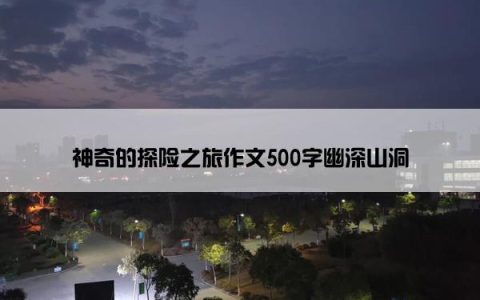 神奇的探险之旅作文500字幽深山洞