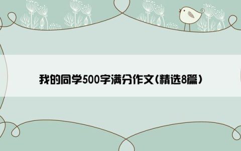 我的同学500字满分作文(精选8篇)