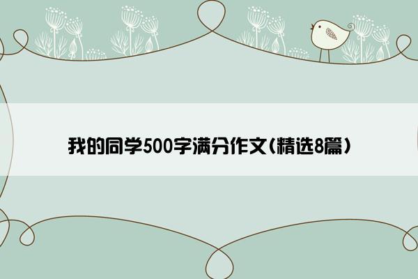 我的同学500字满分作文(精选8篇)