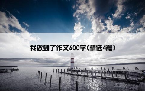 我做到了作文600字(精选4篇)