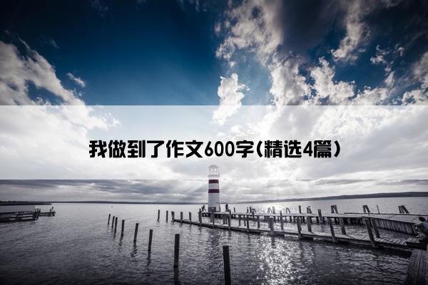 我做到了作文600字(精选4篇)