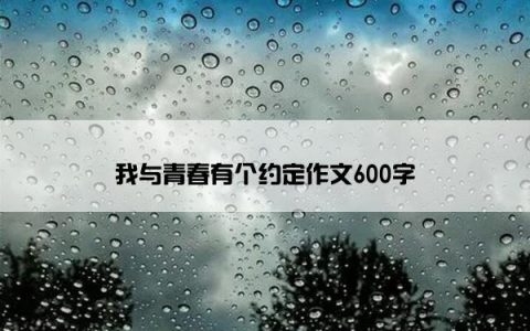 我与青春有个约定作文600字