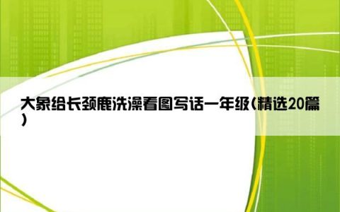 大象给长颈鹿洗澡看图写话一年级(精选20篇)
