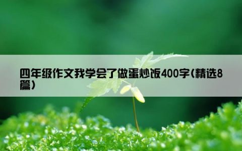 四年级作文我学会了做蛋炒饭400字(精选8篇)