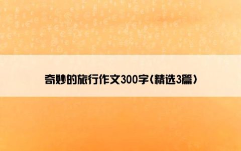奇妙的旅行作文300字(精选3篇)