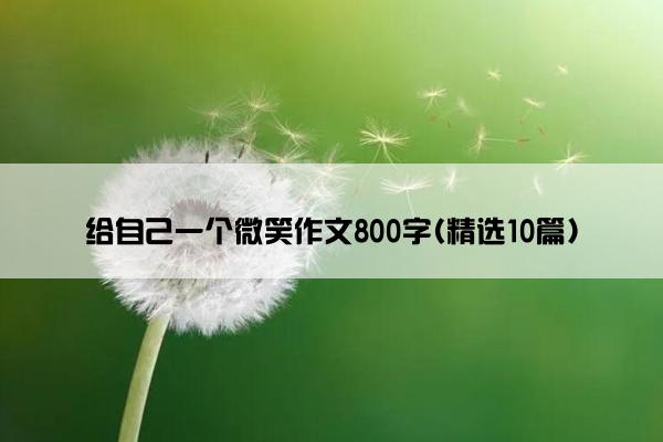 给自己一个微笑作文800字(精选10篇)