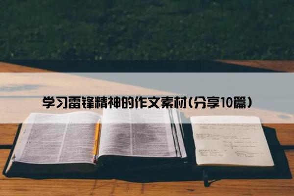 学习雷锋精神的作文素材(分享10篇)