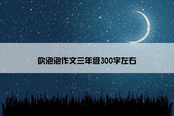 吹泡泡作文三年级300字左右