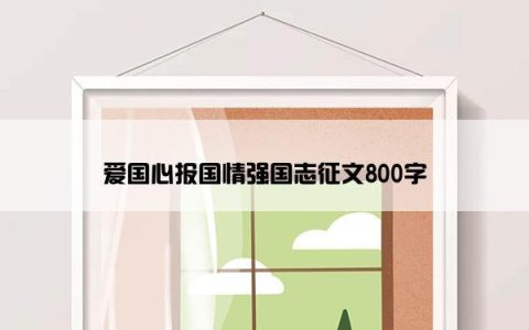 爱国心报国情强国志征文800字